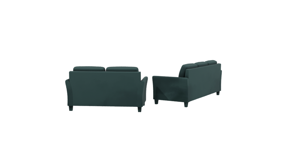 Stylish Teal Sofa Set 3D - Professional 3D Model Render 3