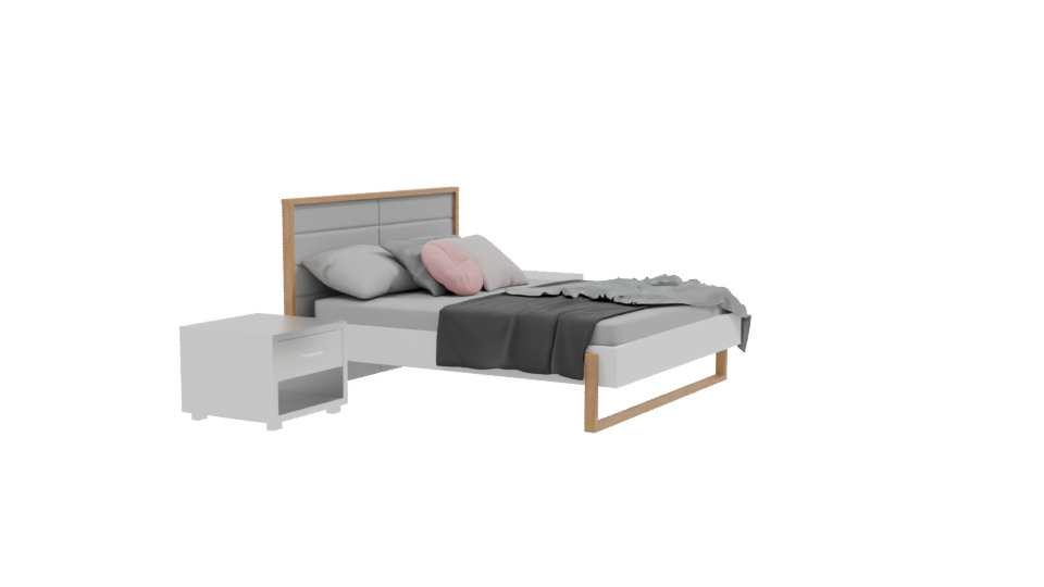 Stylish Modern Bed Set 3D Model - Professional 3D Model Render 9