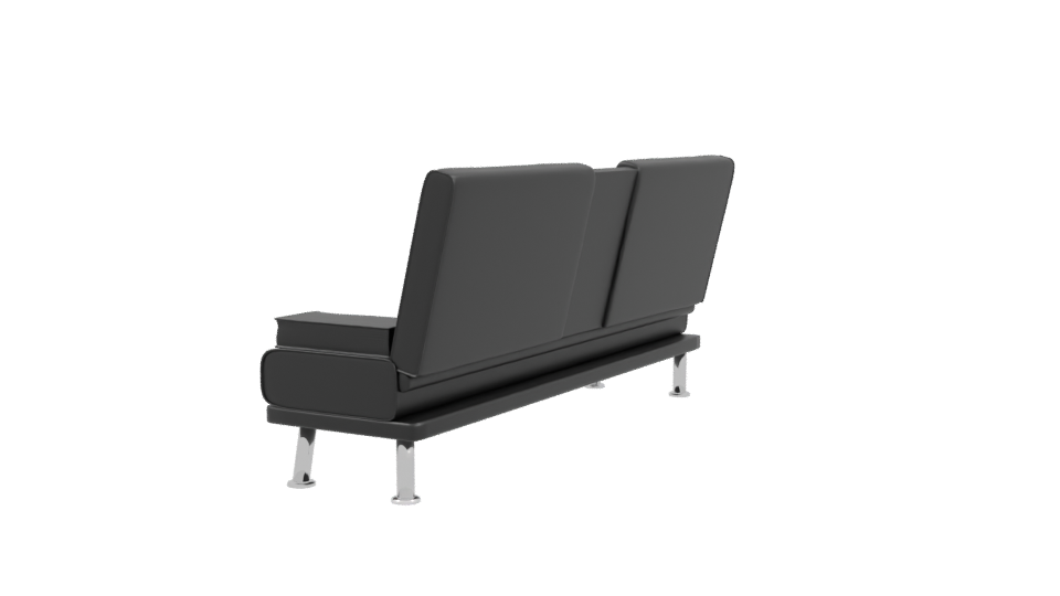 Futón Lounge Negro 3D Model - Professional 3D Model Render 3