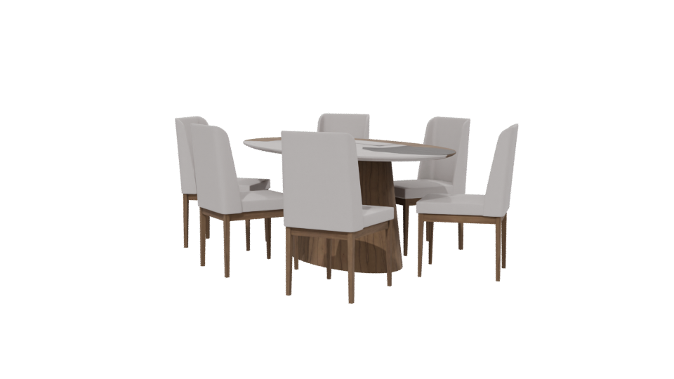 Contemporary Round Dining Table Set - Professional 3D Model Render 13