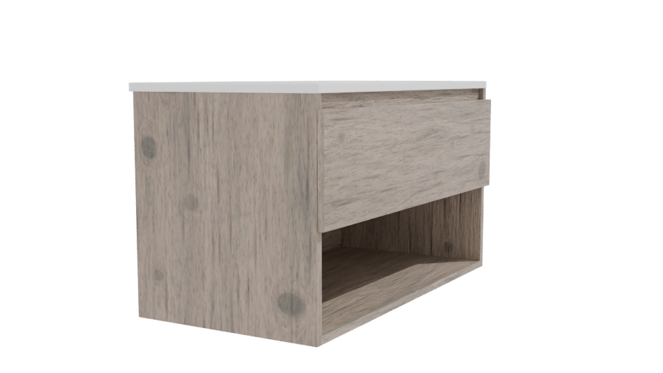 Minimalist Wooden Bathroom Vanity 3D - Professional 3D Model Render 9