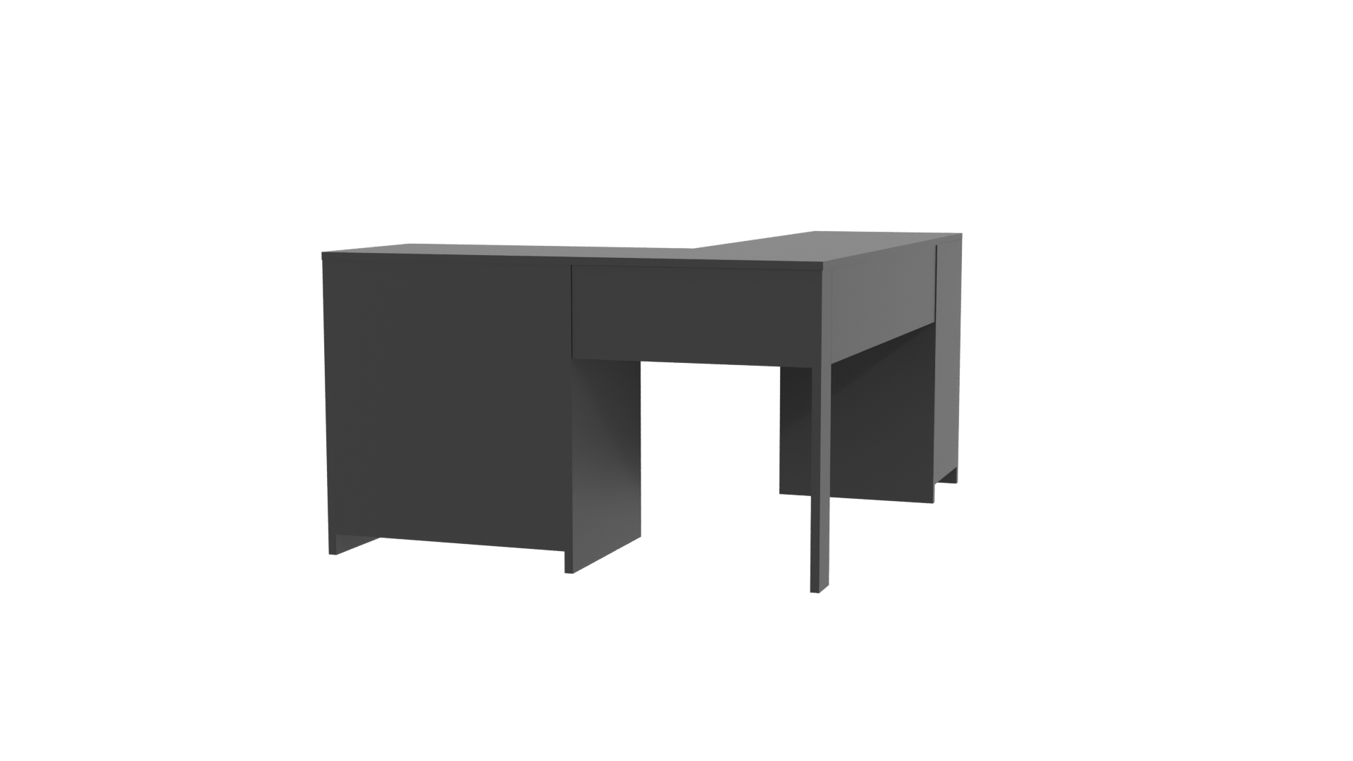 Stylish Corner Office Desk 3D - Professional 3D Model Render 4