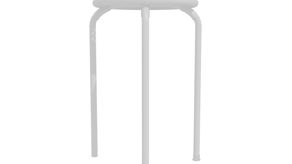 White Perforated Stool 3D Model - Professional 3D Model Render 11