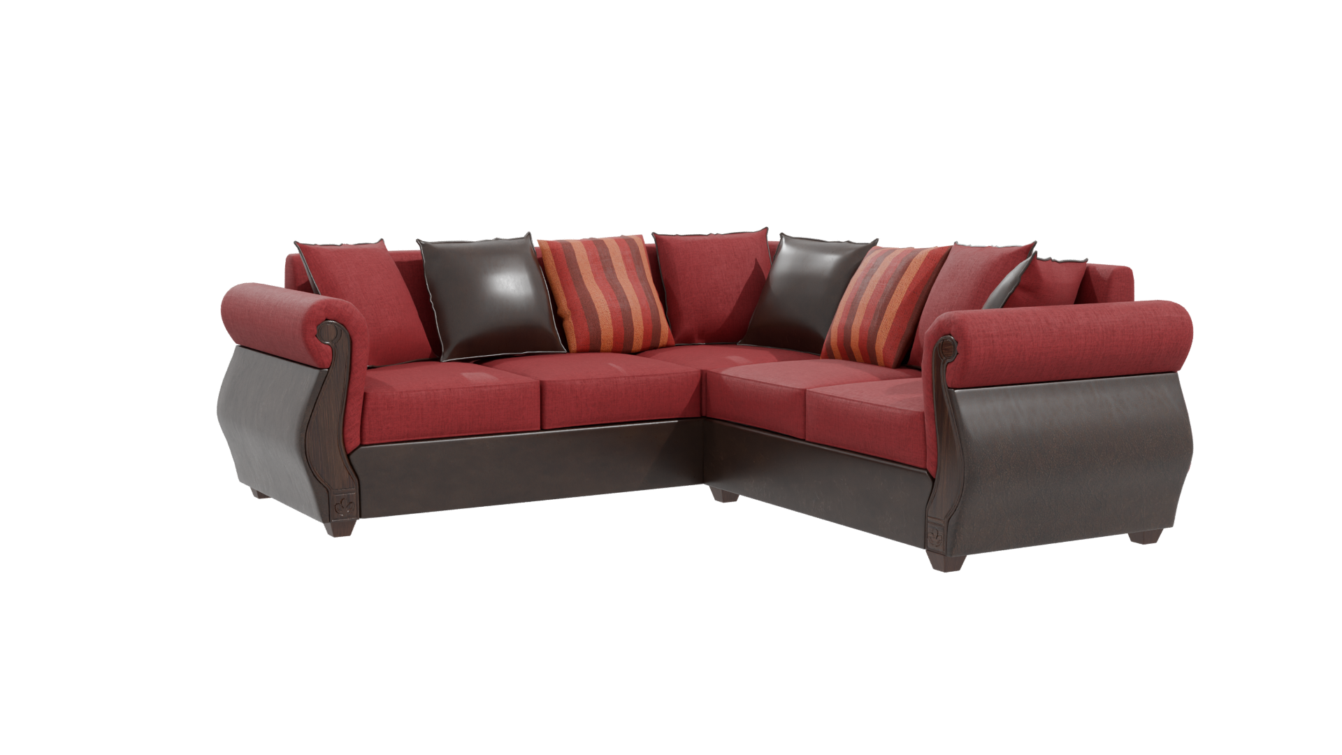 Red Sofa Living Room Model 3D - Professional 3D Model Render 10