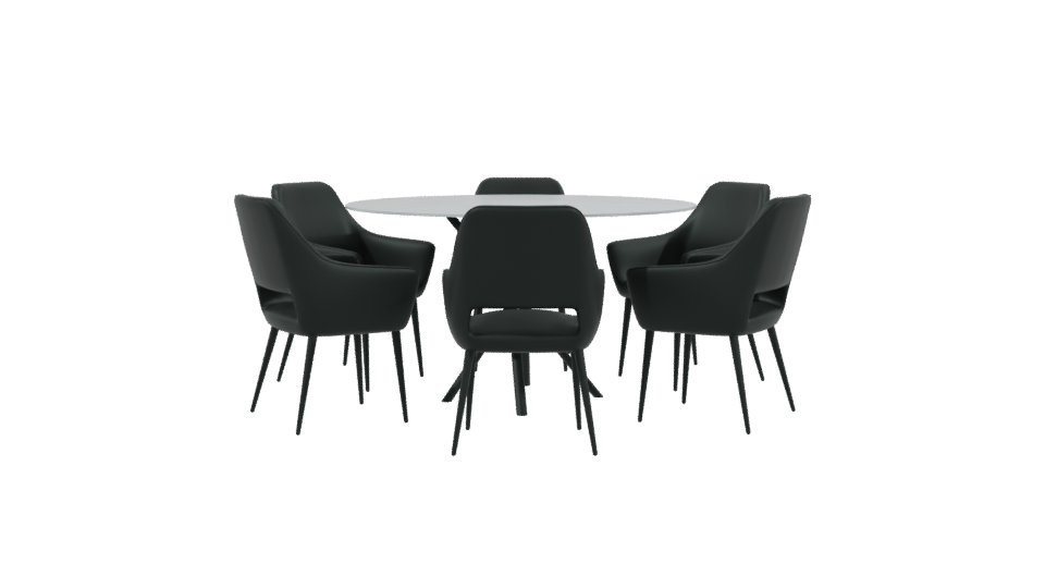 Modern Dining Table Set 3D - Professional 3D Model Render 3