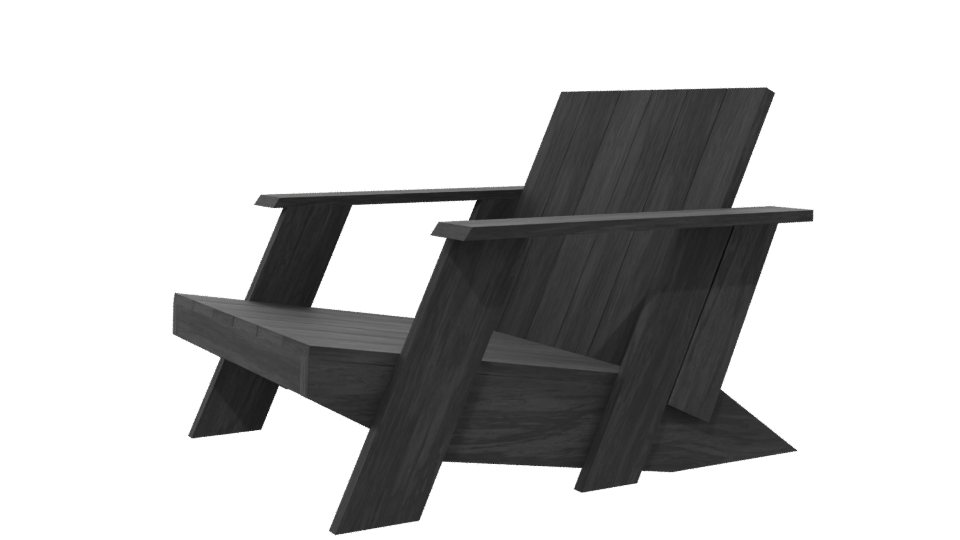 Stylish Wooden Lounge Chair Model - Professional 3D Model Render 13