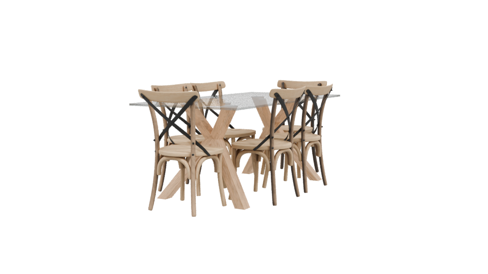 Riviera Glass Dining Set 3D - Professional 3D Model Render 3