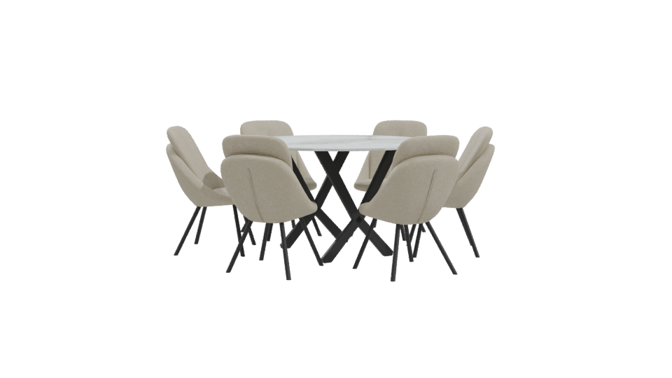 Stylish Dining Table Set 3D - Professional 3D Model Render 10