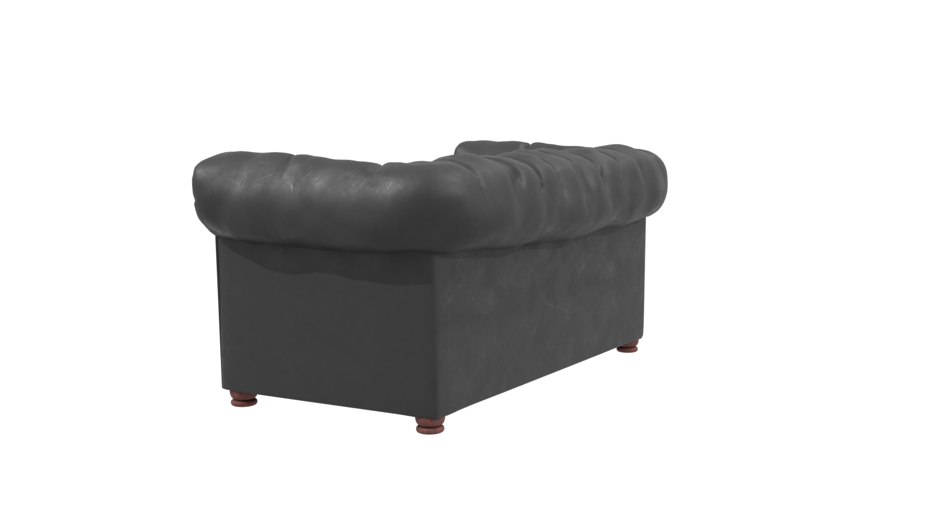 Elegant Black Leather Sofa 3D - Professional 3D Model Render 3