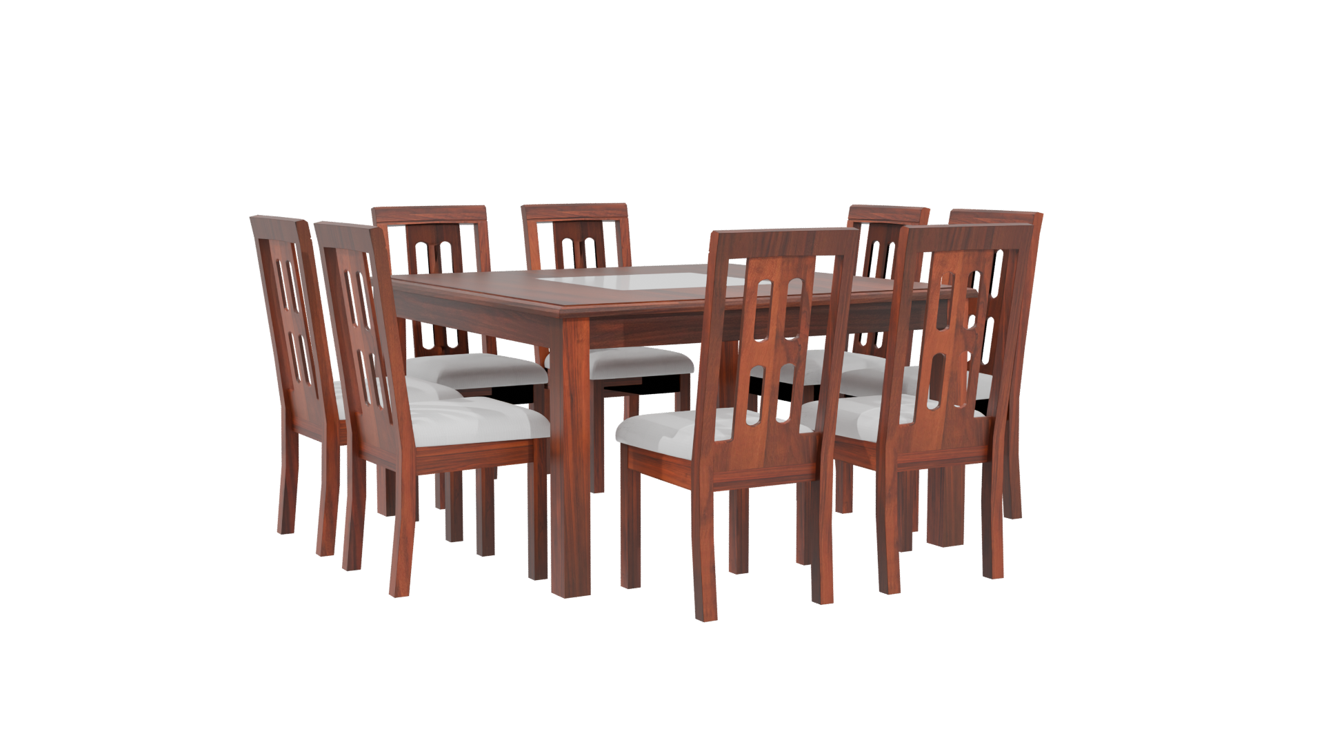 Elegant Wooden Dining Set 3D - Professional 3D Model Render 4