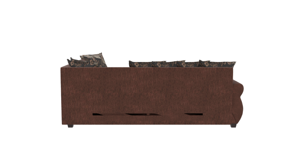 Bolonia Coffee Fabric Sectional Sofa 3D - Professional 3D Model Render 5