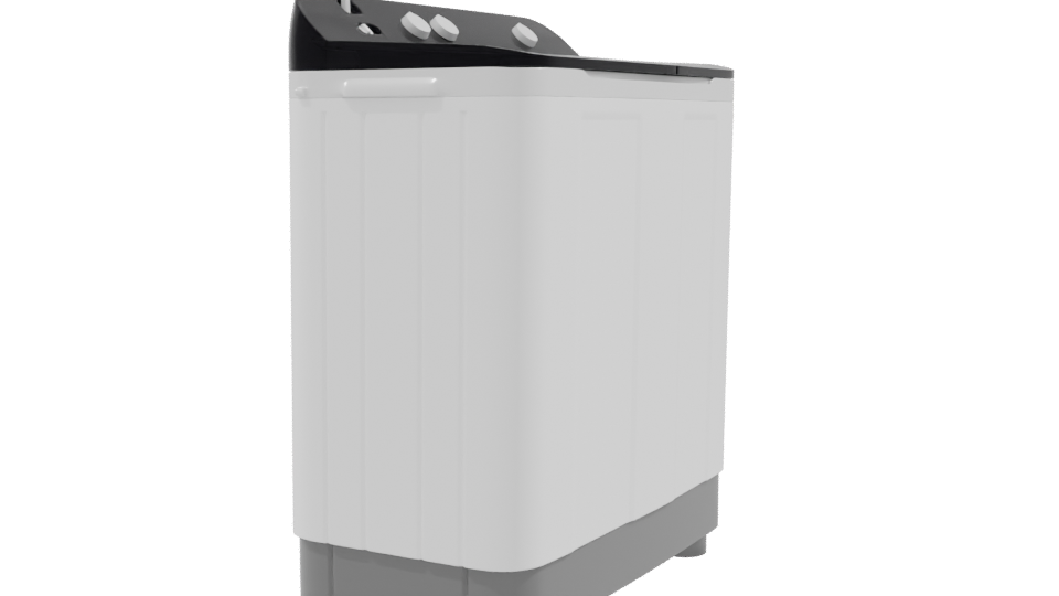 Compact Twin Tub Washing Machine 3D - Professional 3D Model Render 9