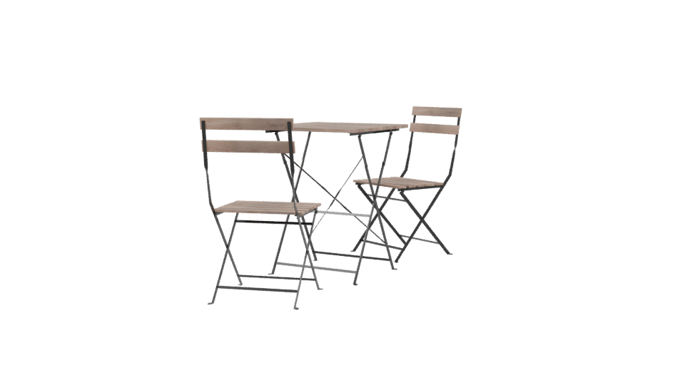Stylish Outdoor Bistro Table and Chairs Set 3D Model - Professional 3D Model Render 3