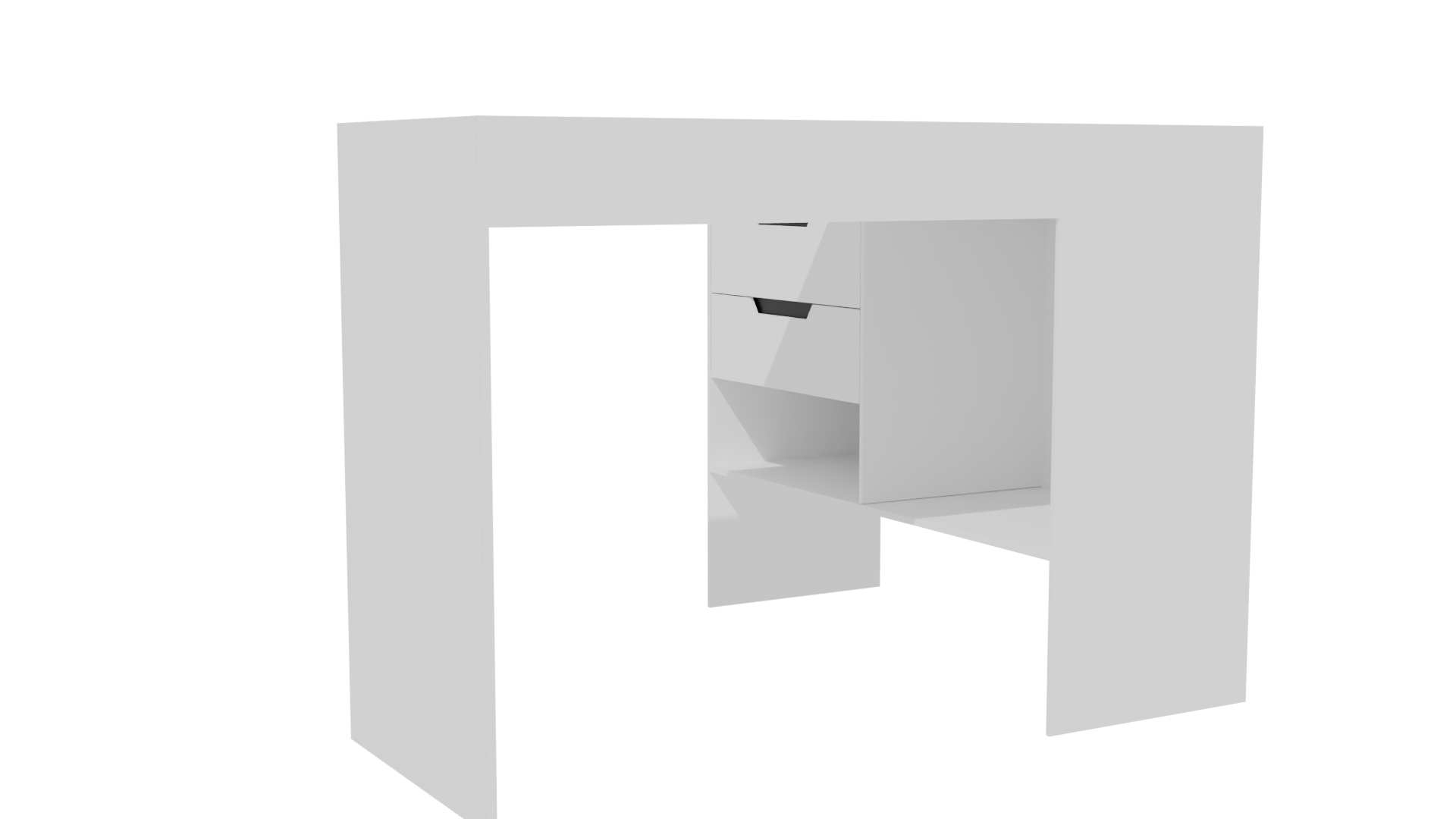 Milan Corner Desk White 3D Model - Professional 3D Model Render 13