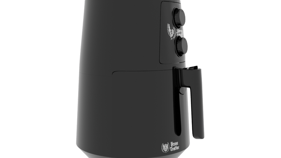 Sleek Black Air Fryer Model - Professional 3D Model Render 9