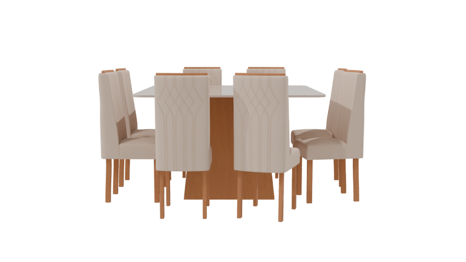Elegant Dining Table Set 3D - Professional 3D Model Render 8