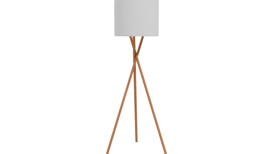 Minimalist Wooden Tripod Lamp 3D - Professional 3D Model Render 11