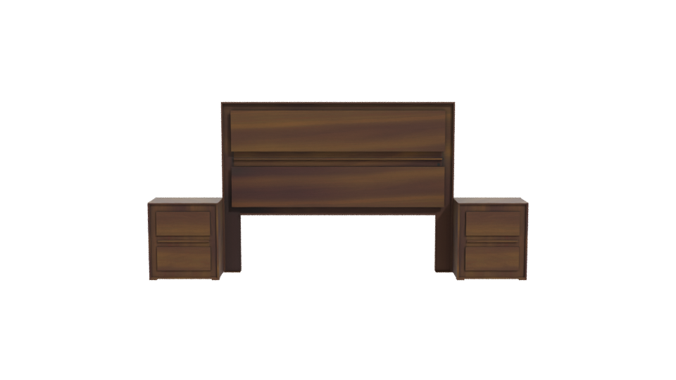 Stylish Wooden Headboard Set 3D - Professional 3D Model Render 11