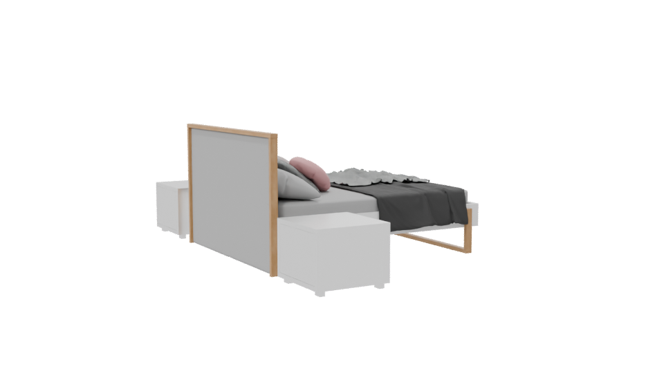 Stylish Modern Bed Set 3D Model - Professional 3D Model Render 7