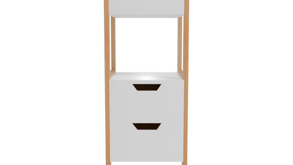 Minimalist Two-Drawer Nightstand 3D - Professional 3D Model Render 11