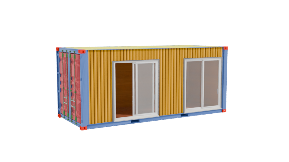 Contemporary Shipping Container Office 3D Model - Professional 3D Model Render 10