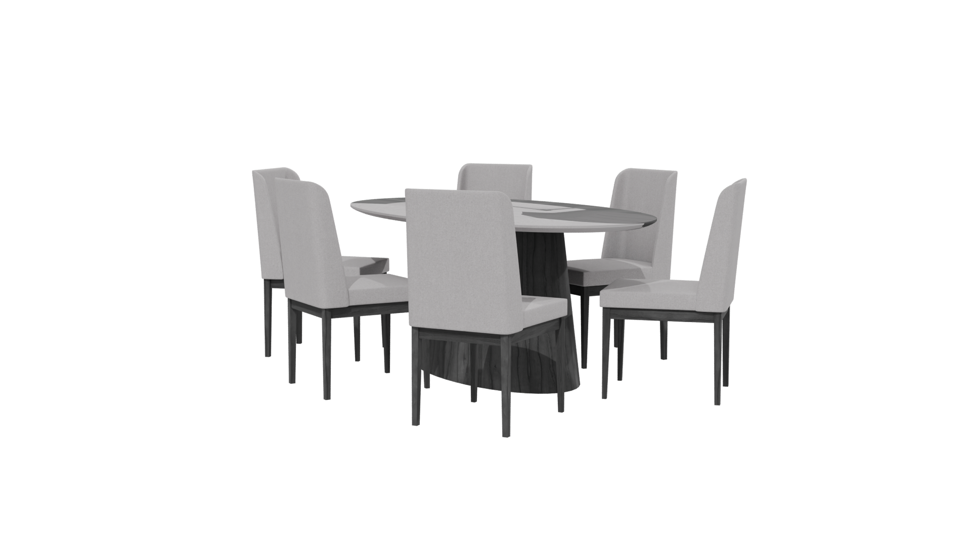 Stylish Round Dining Table Set - Professional 3D Model Render 13