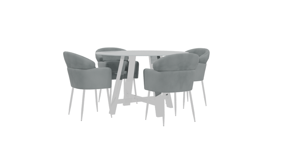 Stylish Dining Table Set 3D - Professional 3D Model Render 4