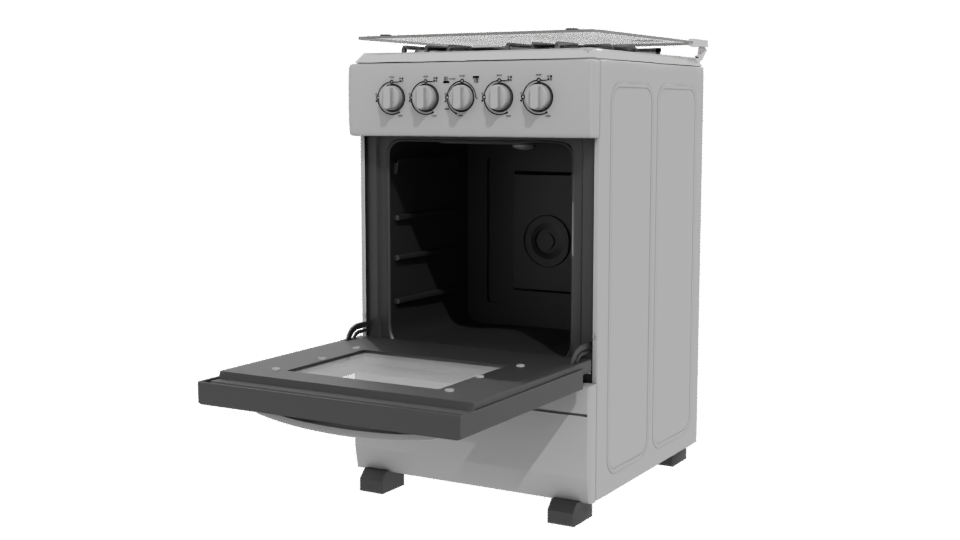 Stylish Gas Oven 3D Model - Professional 3D Model Render 12