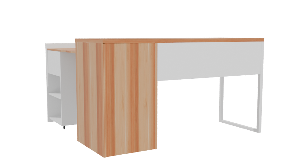 Modern Minimalist Desk with Storage 3D Model - Professional 3D Model Render 4