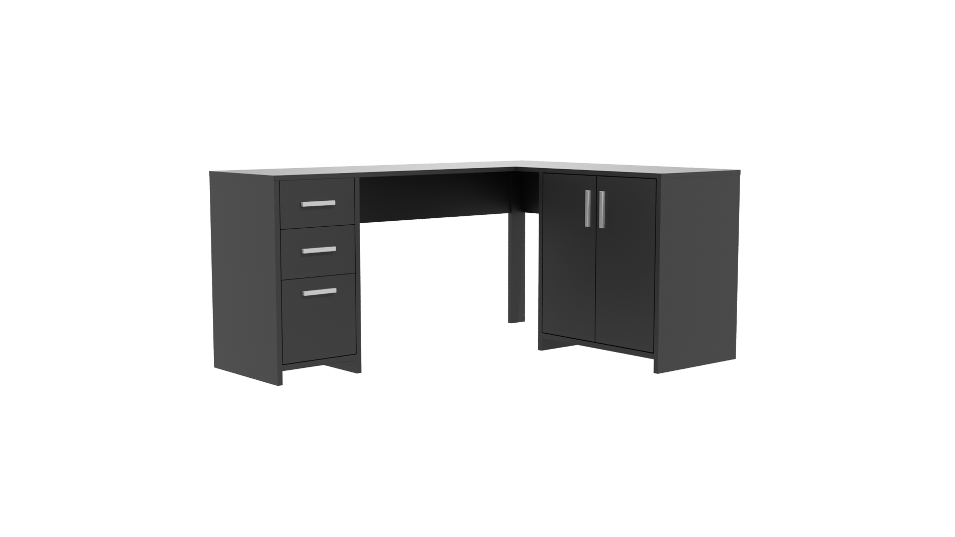 Stylish Corner Office Desk 3D - Professional 3D Model Render 11