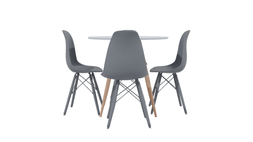 Stylish Dining Table and Chairs Set - Professional 3D Model Render 2