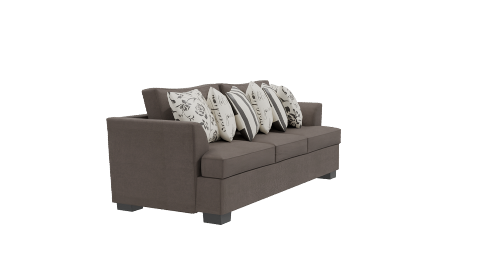 Stylish Sofa with Decorative Cushions - Professional 3D Model Render 9