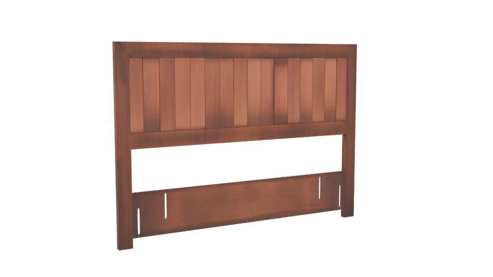 Stylized Wooden Bed Headboard Model - Professional 3D Model Render 4