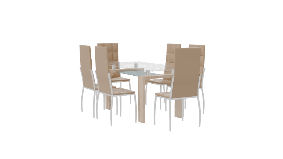 Modern Dining Table Set 3D - Professional 3D Model Render 7