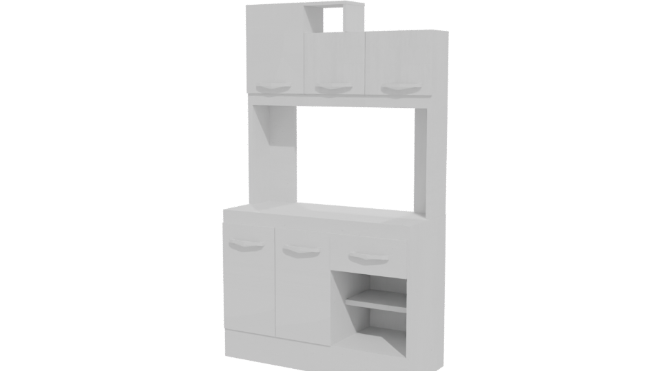 Stylish Modular Kitchen Cabinet - Professional 3D Model Render 12