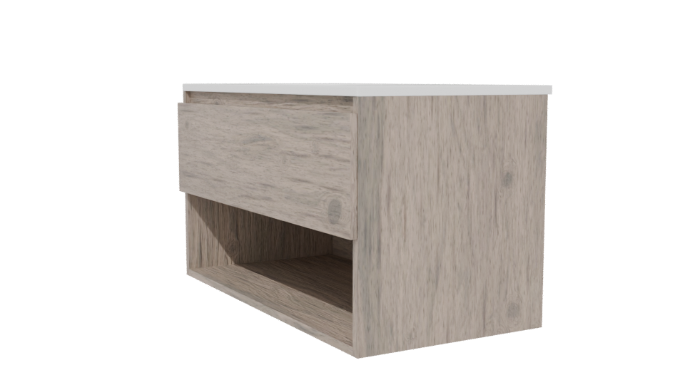 Minimalist Wooden Bathroom Vanity 3D - Professional 3D Model Render 13