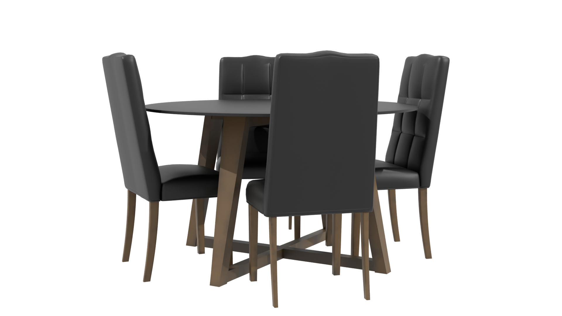Contemporary Glass Dining Set 3D - Professional 3D Model Render 3