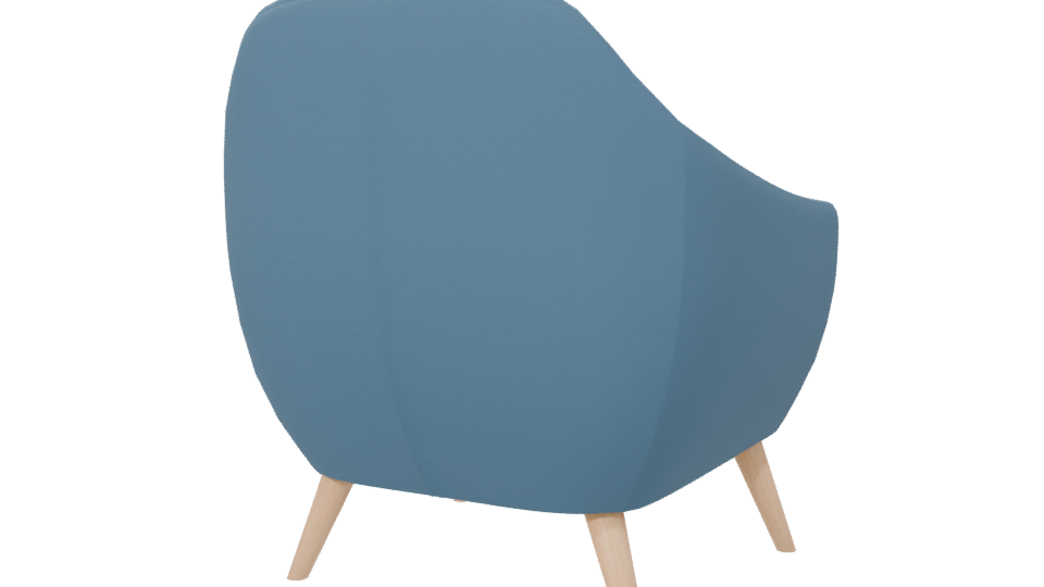 Stylish Blue Accent Chair 3D - Professional 3D Model Render 6