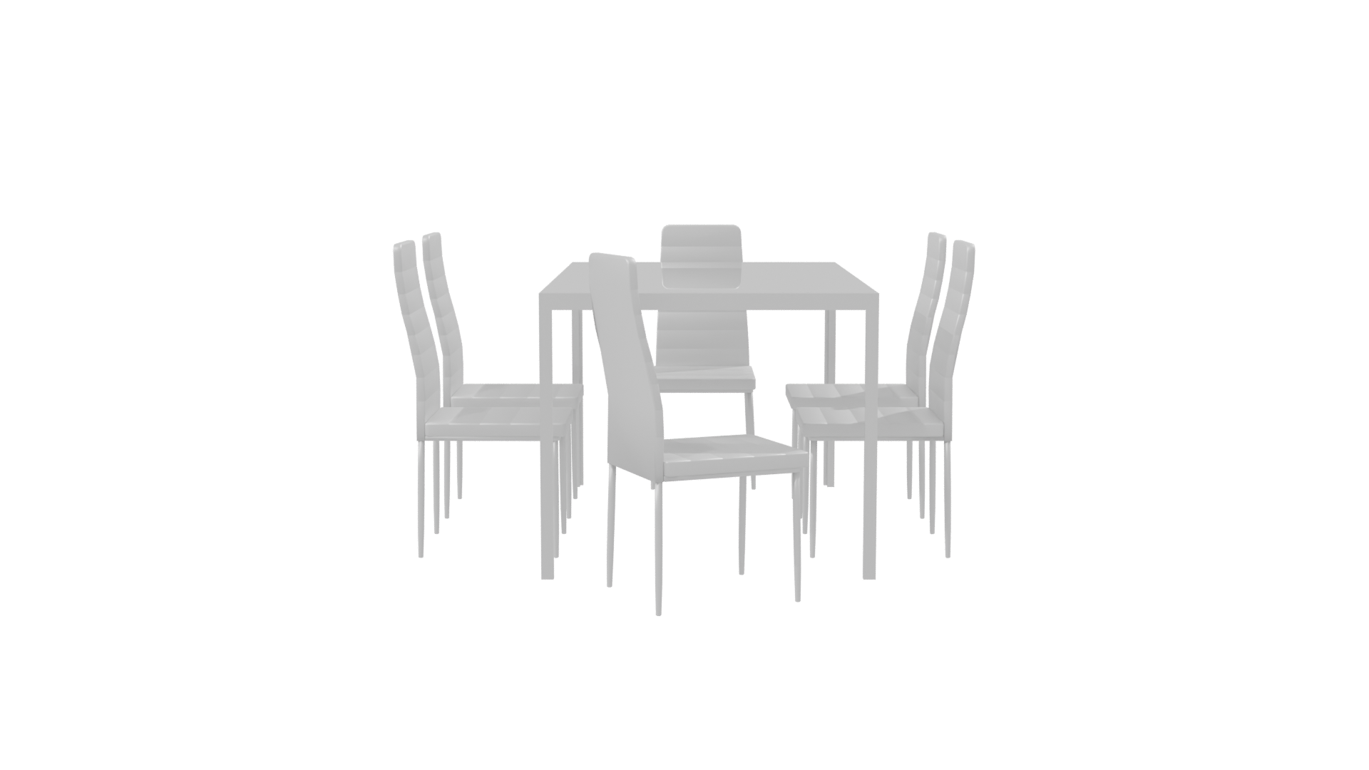 Modern Dining Table and Chairs - Professional 3D Model Render 8