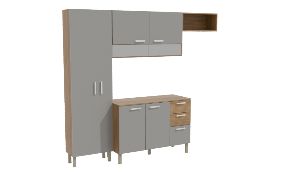 Stylish Modular Kitchen Cabinet 3D Model - Professional 3D Model Render 10