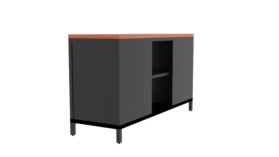 Industrial Style Storage Console 3D - Professional 3D Model Render 3