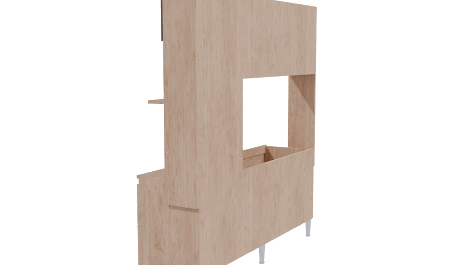 Stylish Wooden Cabinet Model - Professional 3D Model Render 3