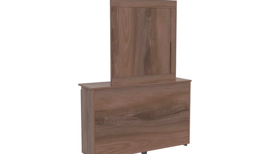 Stylish Wooden Dresser with Mirror - Professional 3D Model Render 4