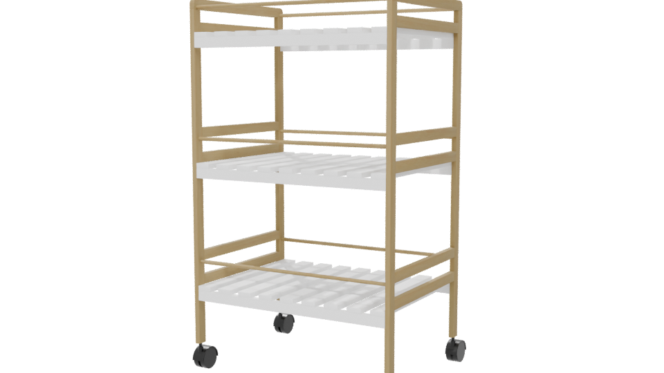Elegant Multi-Tier Storage Rack 3D - Professional 3D Model Render 6