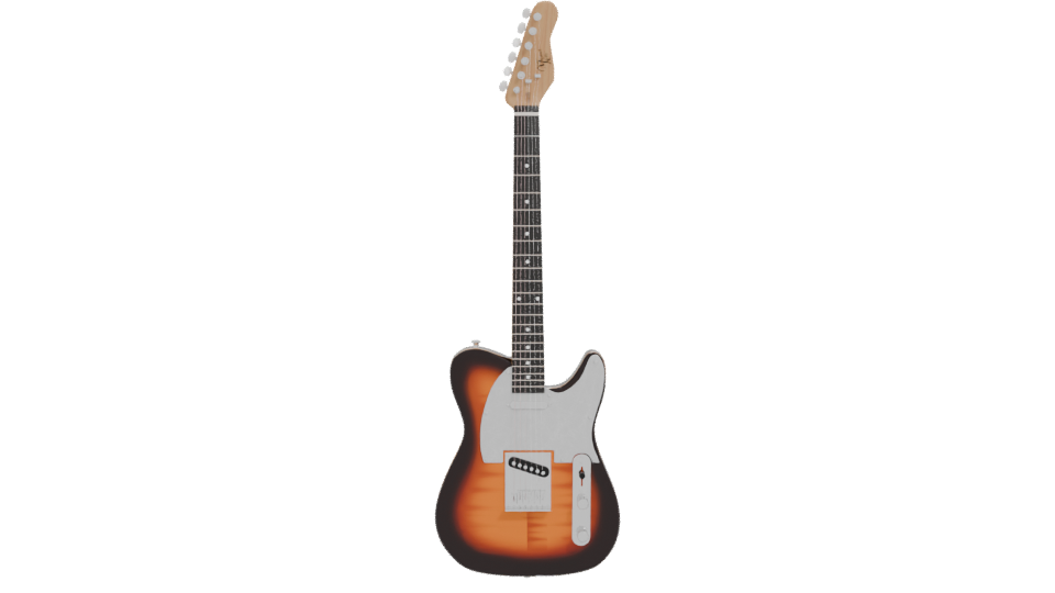 Stylish Electric Guitar Model - Professional 3D Model Render 11