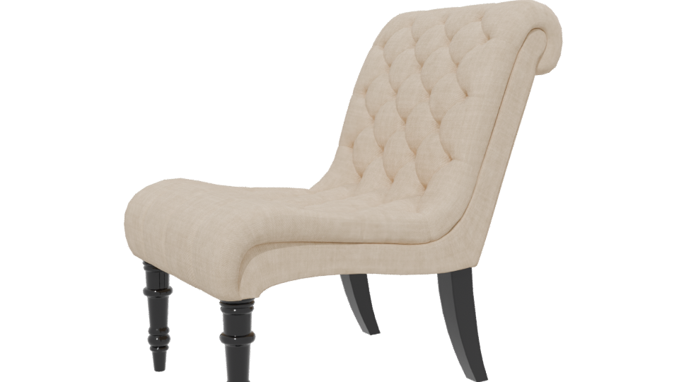 Elegant Tufted Accent Chair 3D - Professional 3D Model Render 13