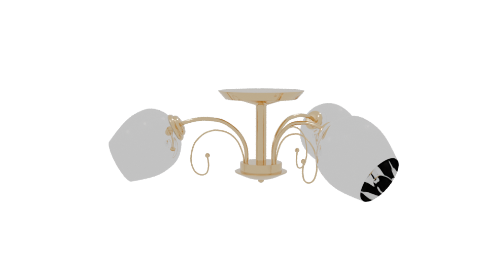 Valencia Three-Light Ceiling Lamp 3D - Professional 3D Model Render 8