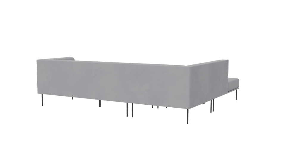 Sectional Sofa Model in Gray - Professional 3D Model Render 6