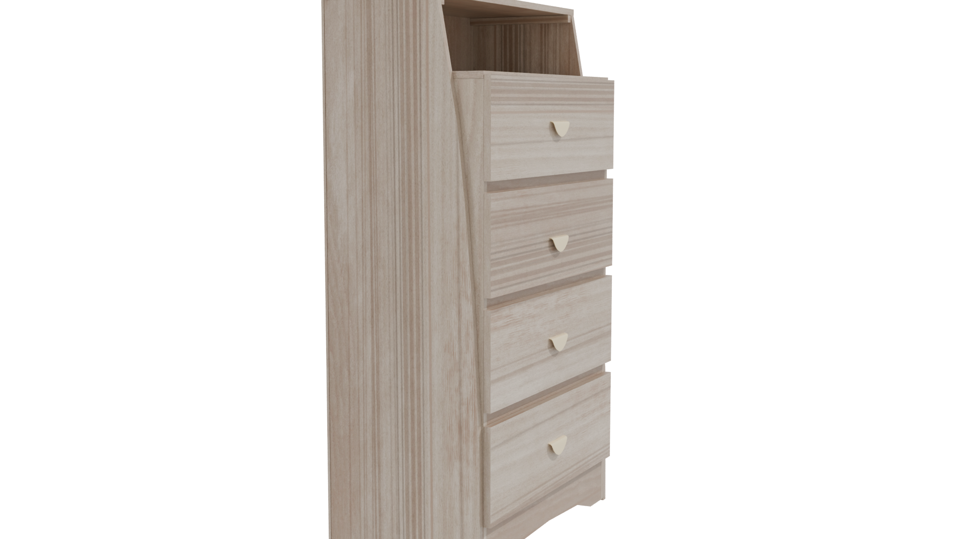 Elegant Modern Wooden Chest of Drawers 3D Model - Professional 3D Model Render 9