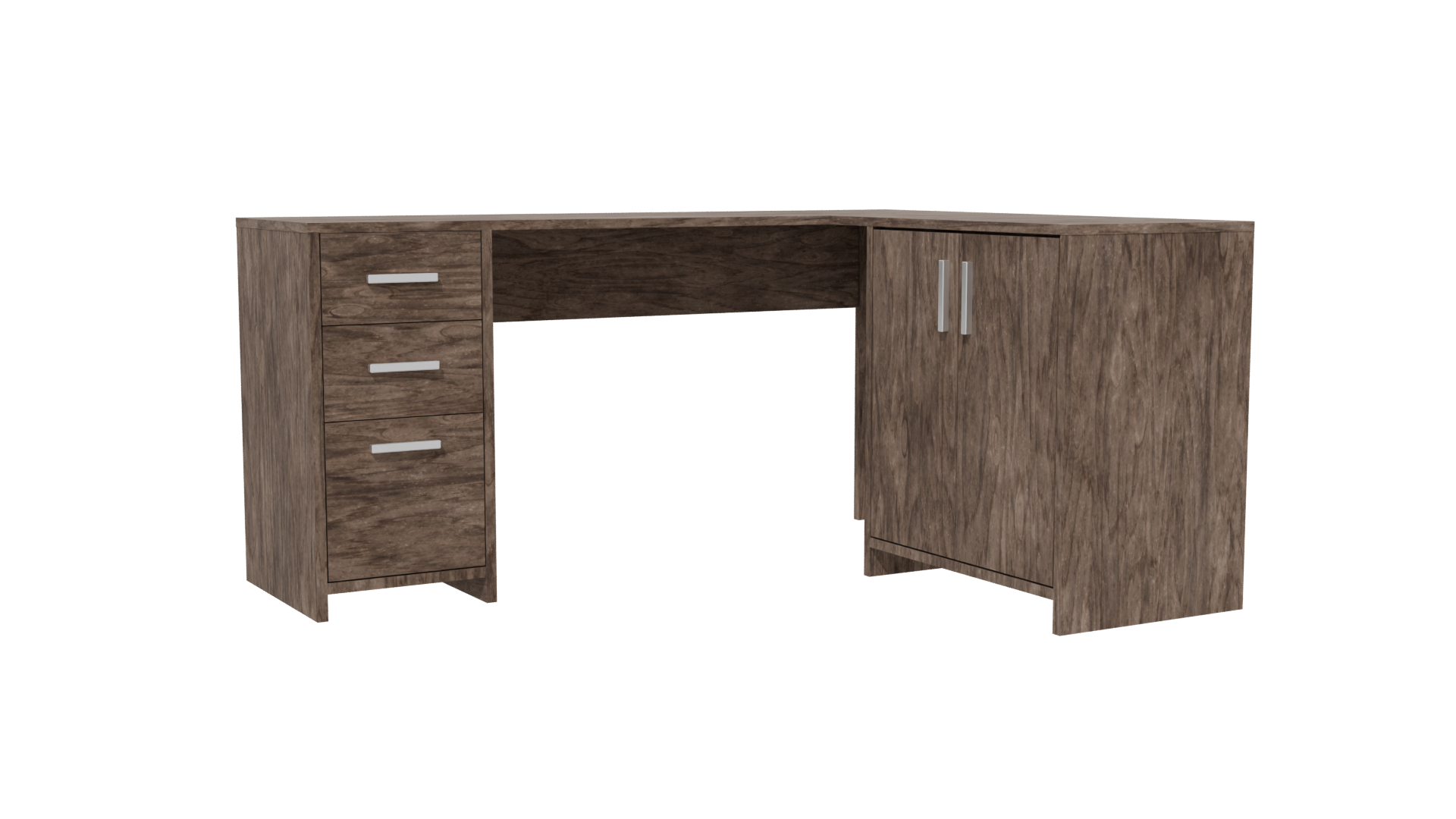 L-Shaped Wooden Desk 3D Model - Professional 3D Model Render 13